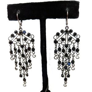 Black Crystal Chandelier Earrings